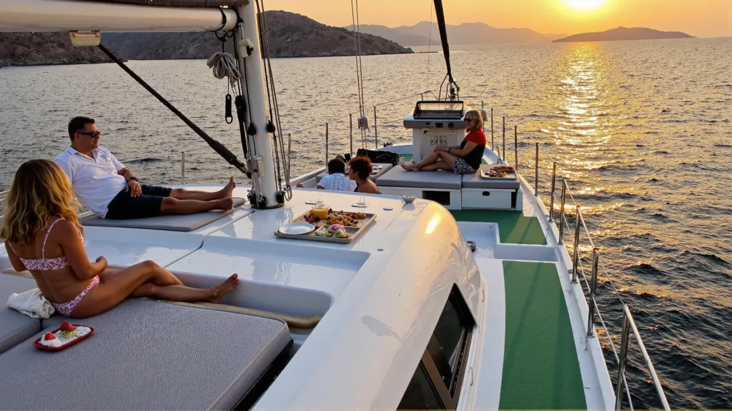 Santorini Sea and Land Sunset Tour | Villages, BBQ & Catamaran Cruise